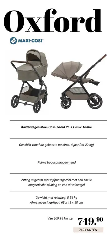 Aanbieding: Kinderwagen Oxford Plus Twillic Truffle