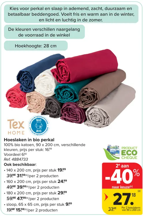 Promotie: Hoeslaken in bio perkal