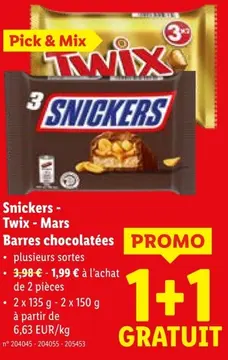 Offre: Barres chocolatées