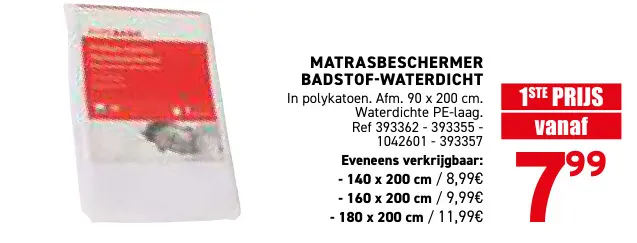 Promotie: Matrasbeschermer badstof-waterdicht