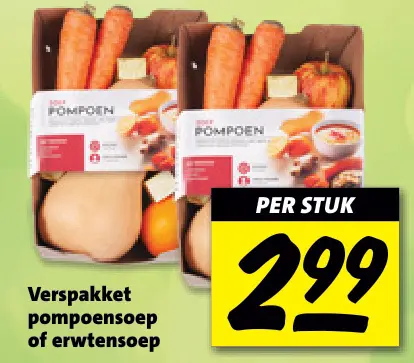 Aanbieding: Verspakket pompoensoep of erwtensoep