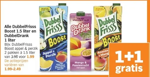 Aanbieding: DubbelFrisss Boost en DubbelDrank