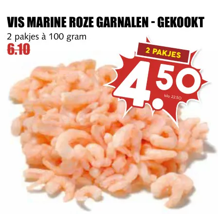 Aanbieding: Vis marine roze garnalen - gekookt