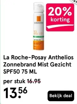 Aanbieding: Anthelios Zonnebrand Mist Gezicht