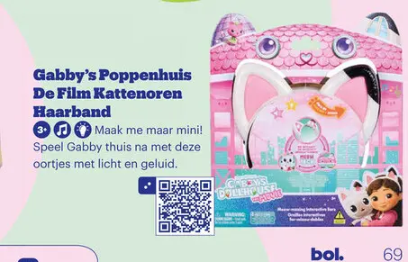 Aanbieding: Gabby's Poppenhuis De Film Kattenoren Haarband