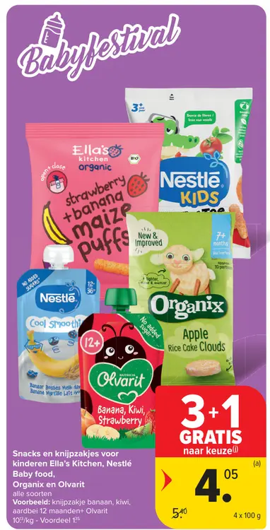Promotie: Snacks en knijpzakjes voor kinderen