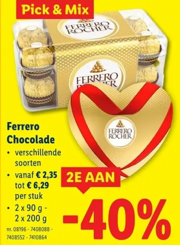 Promotie: Ferrero Chocolade