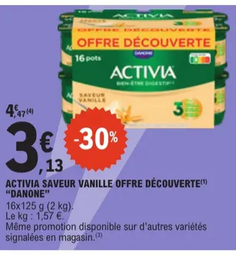 Offre: ACTIVIA SAVEUR VANILLE OFFRE DÉCOUVERTE