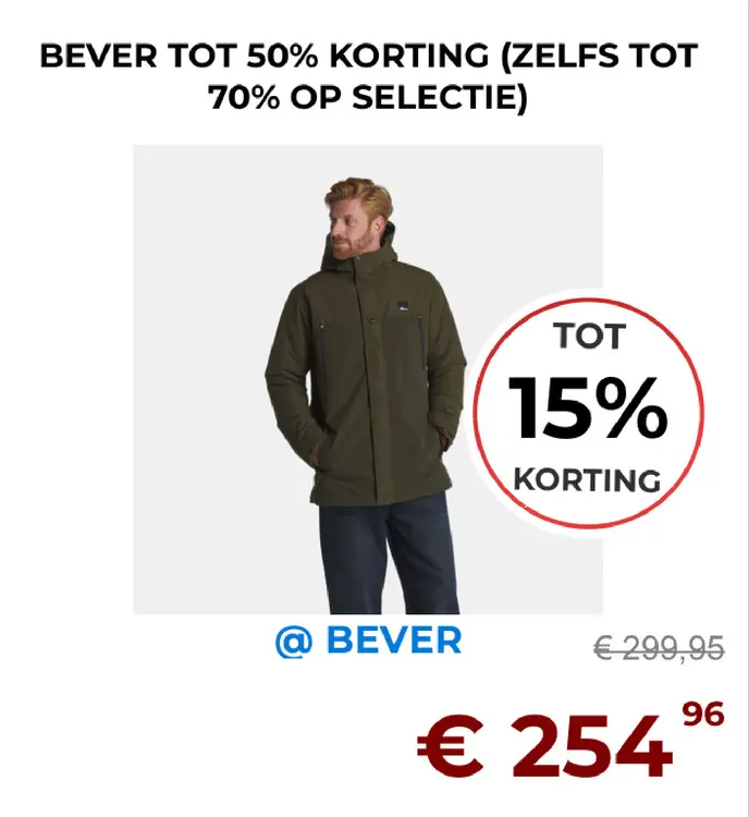 Aanbieding: BEVER TOT 50% KORTING (ZELFS TOT 70% OP SELECTIE)