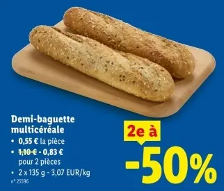 Offre: Demi-baguette multicéréale