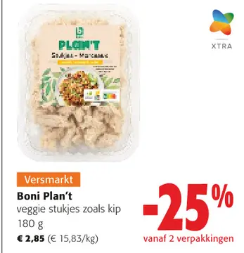 Aanbieding: Boni Plan't veggie stukjes zoals kip