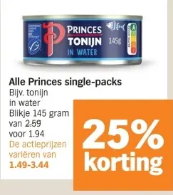 Aanbieding: Princes single-packs