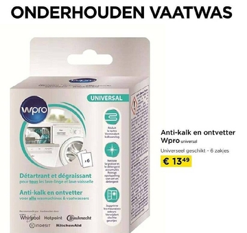 Aanbieding: Anti-kalk en ontvetter Wpro universal