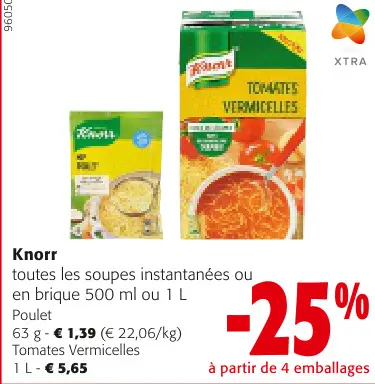 Offre: toutes les soupes instantanées ou en brique