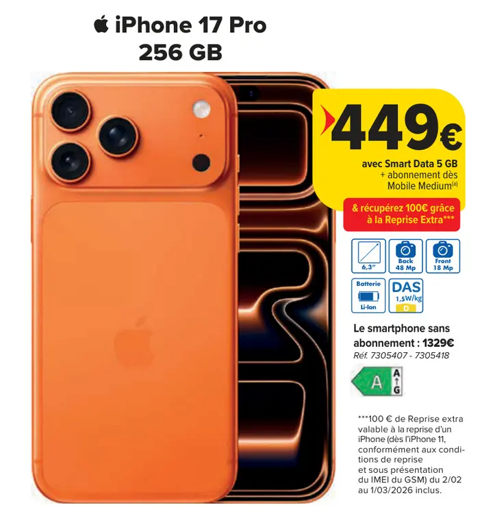 Offre: iPhone 17 Pro