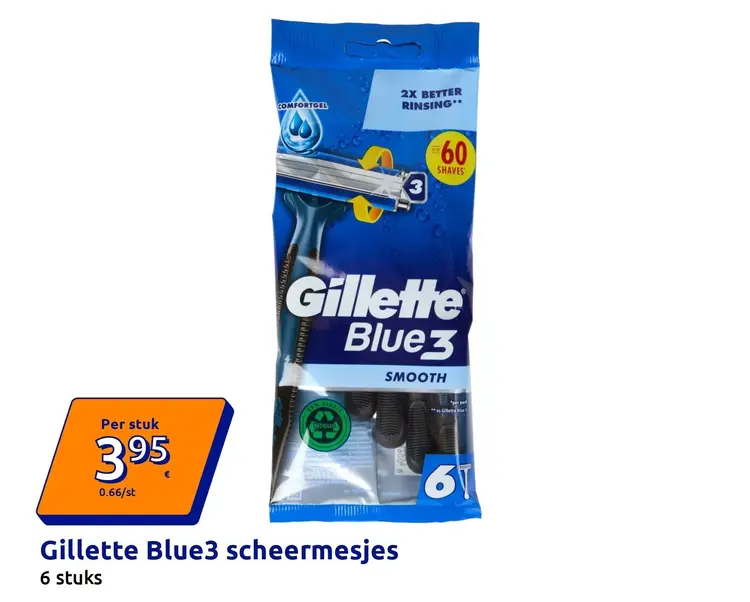 Aanbieding: Gillette Blue3 scheermesjes
