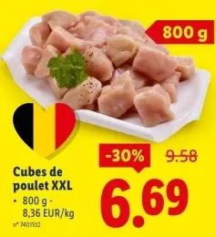 Offre: Cubes de poulet XXL