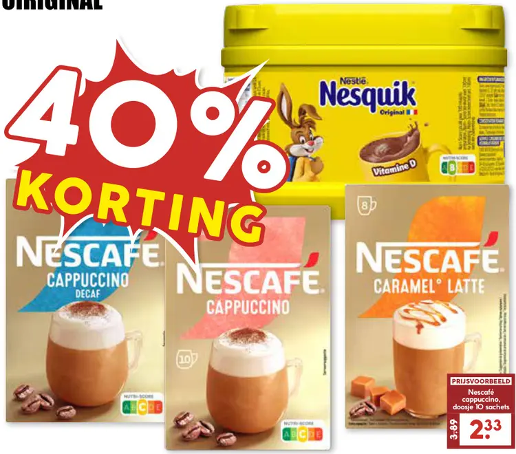 Aanbieding: Oploskoffie of Nesquik original