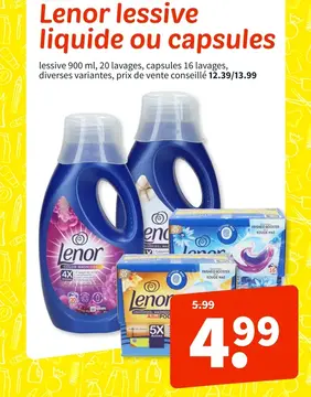 Offre: Lessive liquide ou capsules