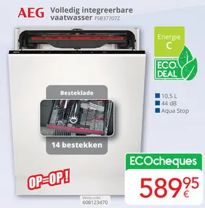 Aanbieding: AEG Volledig integreerbare vaatwasser