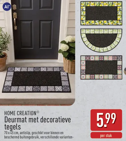 Promotie: Deurmat met decoratieve tegels