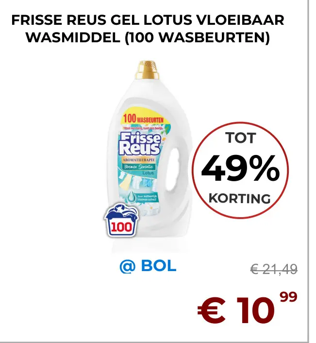 Aanbieding: Frisse reus gel lotus vloeibaar wasmiddel