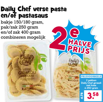 Aanbieding: Daily Chef verse pasta en/of pastasaus