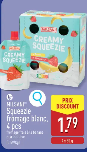Offre: Squeezie fromage blanc