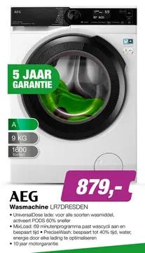 Aanbieding: AEG LR7DRESDEN 7000 serie ProSteam® UniversalDose Wasmachine voorlader 9 kg