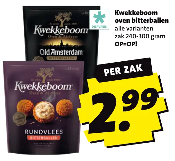 Aanbieding: Kwekkeboom oven bitterballen