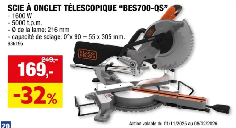Offre: Scie à onglet télescopique "bes700-qs"