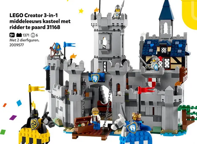 Aanbieding: Creator 3-in-1 middeleeuws kasteel met ridder