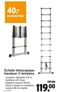 Offre: Échelle télescopique Handson 11 échelons
