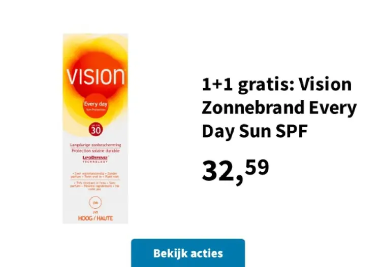 Promotie: Vision Zonnebrand Every Day Sun SPF