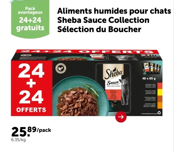 Offre: Aliments humides pour chats Sheba Sauce Collection
