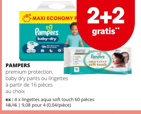 Offre: Pampers premium protection, baby dry pants 