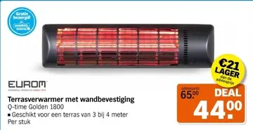 Aanbieding: Terrasverwarmer met wandbevestiging