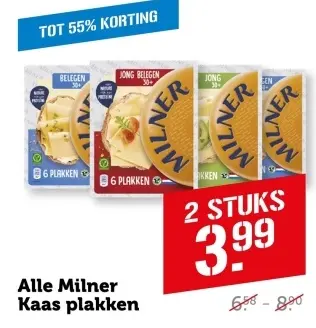 Aanbieding: Alle Milner Kaas plakken