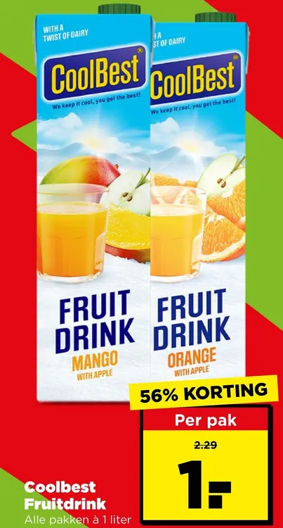 Aanbieding: Fruitdrink Mango & Orange