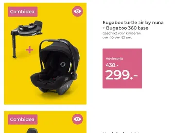 Aanbieding: Bugaboo turtle air by nuna + Bugaboo 360 base