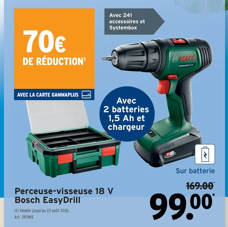 Offre: Perceuse-visseuse 18 V Bosch EasyDrill