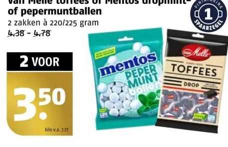 Aanbieding: Mentos dropmint- of pepermuntballen