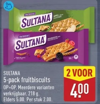 Aanbieding: SULTANA 5-pack fruitbiscuits