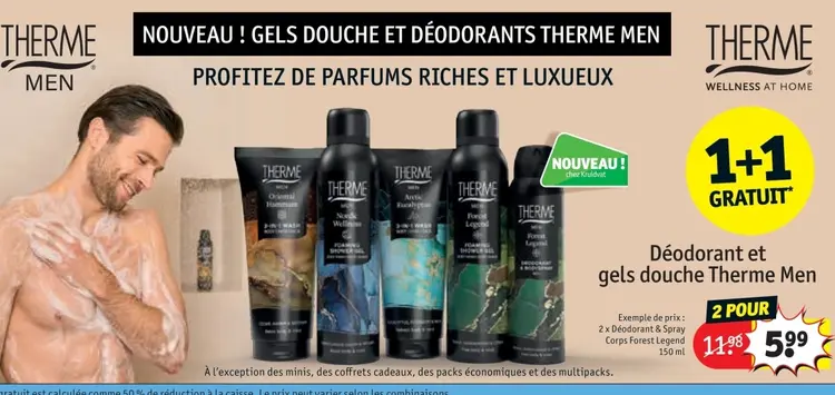 Offre: Déodorant et gels douche Therme Men