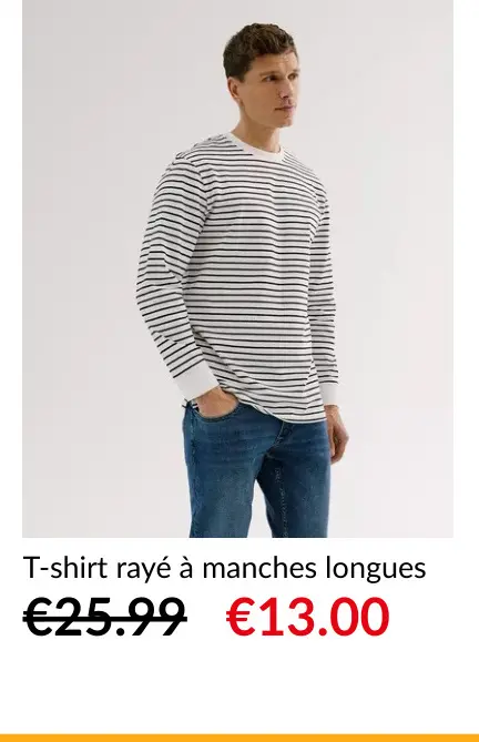 Offre: T-shirt rayé à manches longues