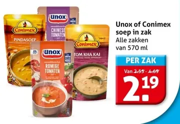 Aanbieding: Unox of Conimex soep in zak