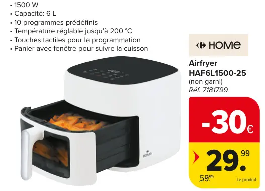 Offre: Airfryer HAF6L1500-25