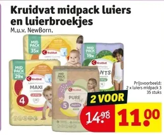 Promotie: Kruidvat midpack luiers en luierbroekjes