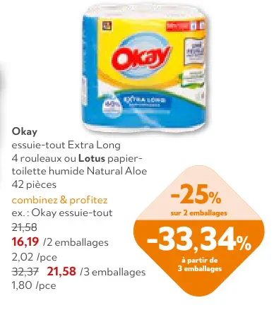 Offre: essuie-tout Extra Long