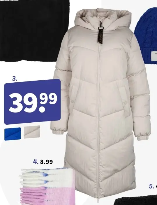 Aanbieding: Jas padded lang ecru